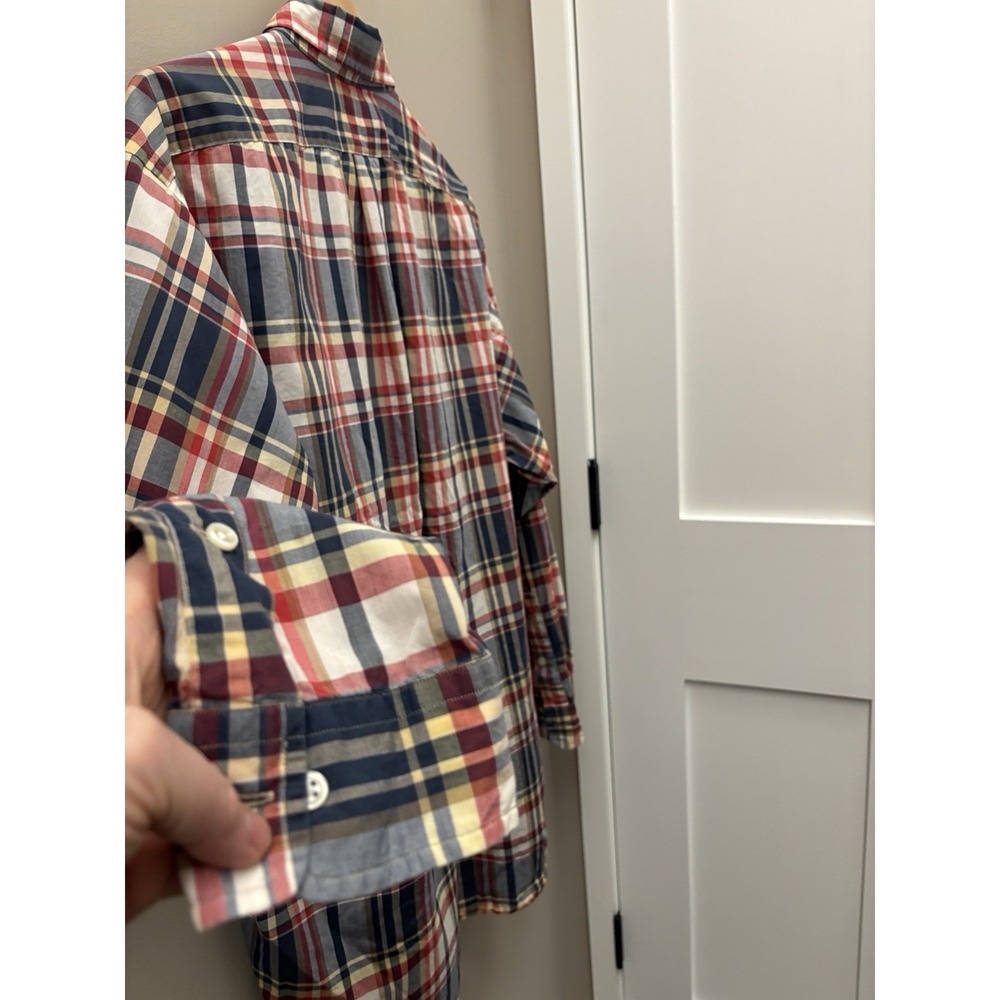 Ralph Lauren Blake Mens L Shirt Button Down Red Pony Blue Plaid Preppy Patriotic - Picture 7 of 9